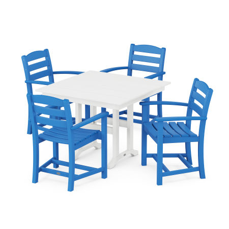 POLYWOOD La Casa Café 5-Piece Farmhouse Dining Set in Pacific Blue