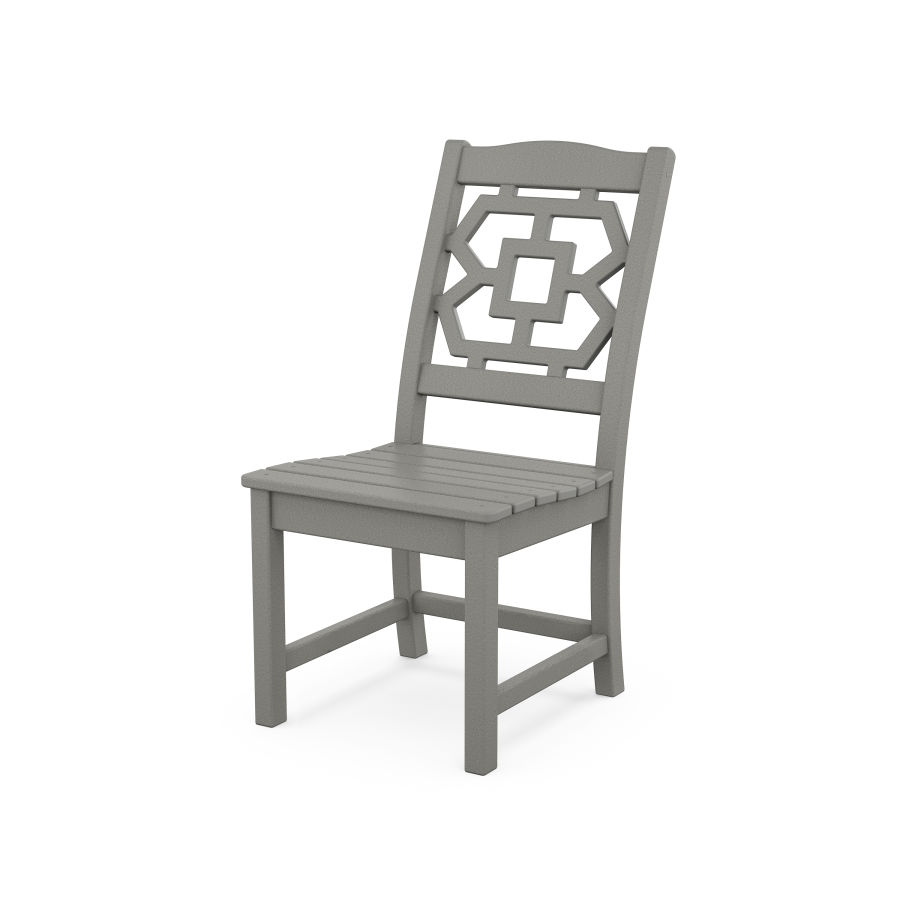 POLYWOOD Chinoiserie Dining Side Chair in Slate Grey