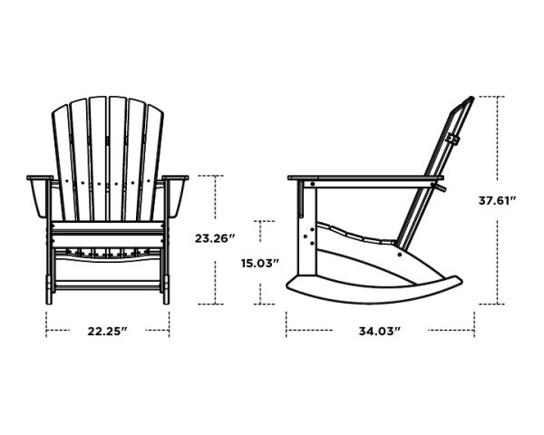 POLYWOOD® Grant Park Traditional Curveback Adirondack Rocking Chair ...