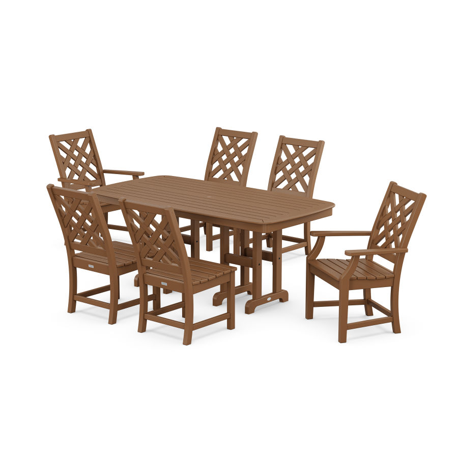 POLYWOOD Wovendale 7-Piece Dining Set in Teak