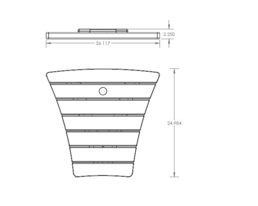 Dimensions for 600 Series Angled Adirondack Dining Connecting Table
