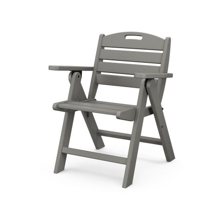 POLYWOOD Nautical Folding Lowback Chair in Slate Grey