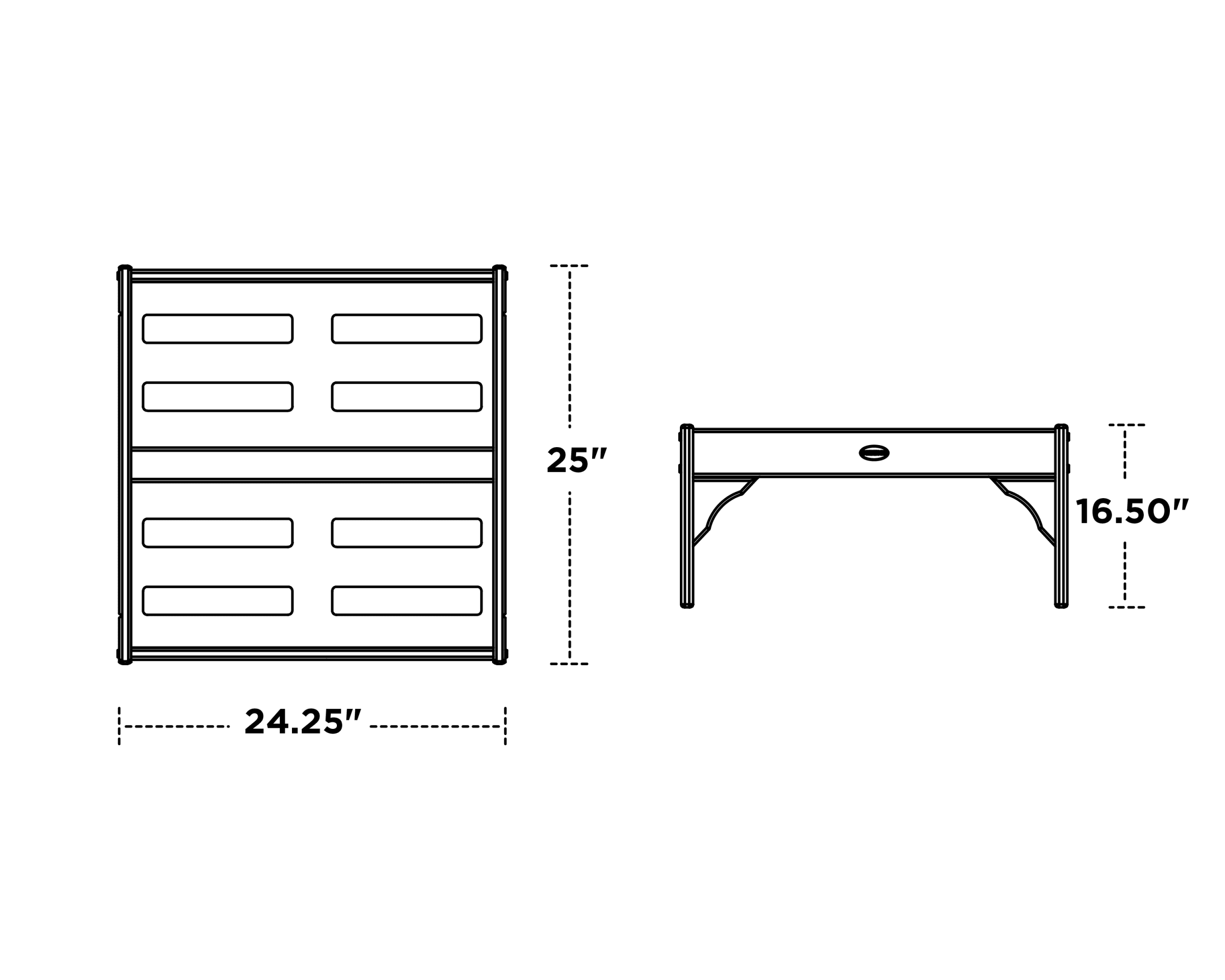 Dimensions for Vineyard Deep Seating Ottoman