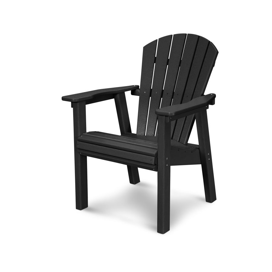 POLYWOOD Seashell Upright Adirondack Chair in Black