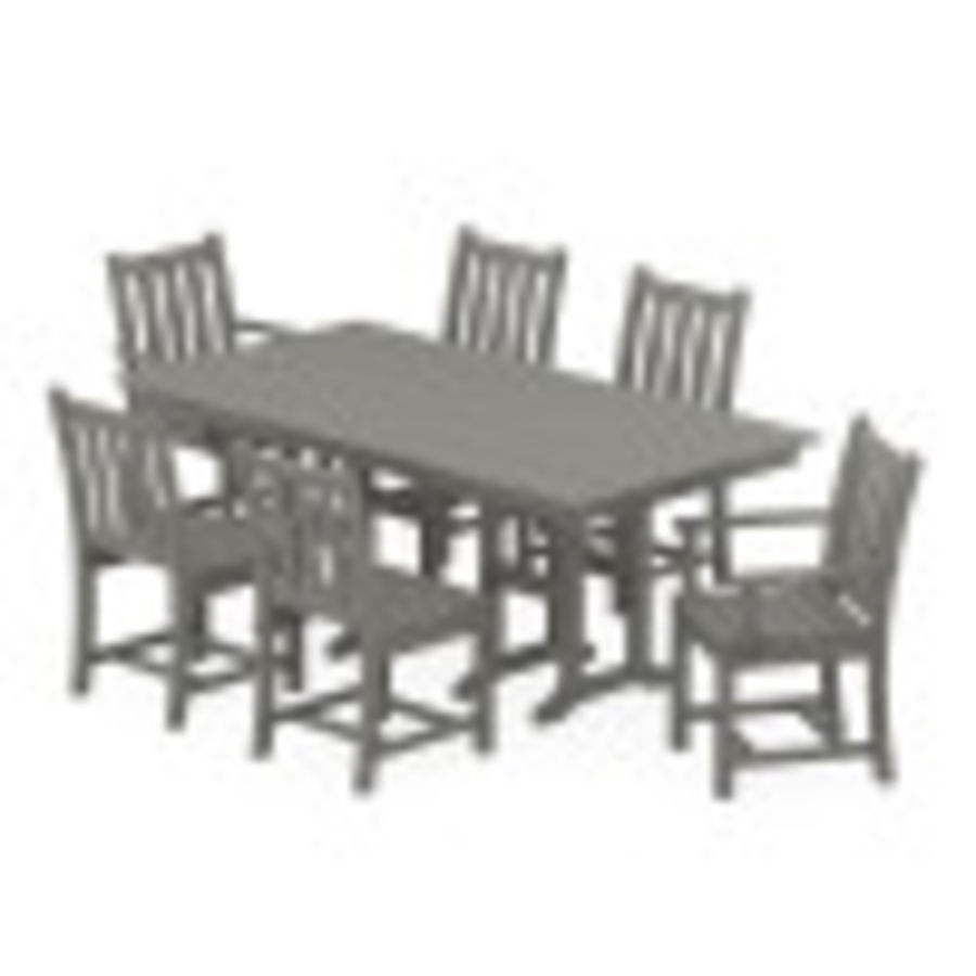 POLYWOOD Traditional Garden 7-Piece Farmhouse Dining Set