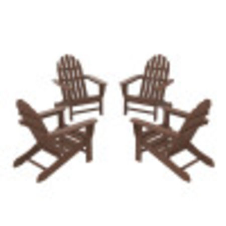 POLYWOOD 4-Piece Classic Adirondack Conversation Set in Mahogany