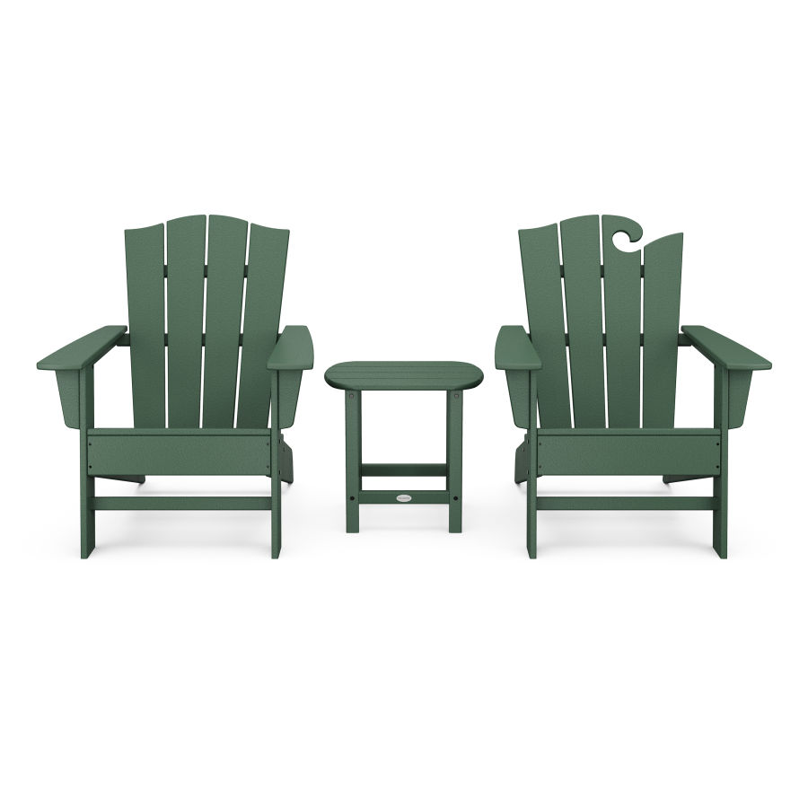 POLYWOOD Wave Collection 3-Piece Set in Green