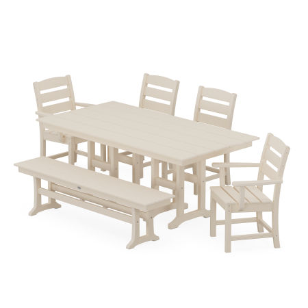 Lakeside 6-Piece Farmhouse Dining Set in Sand