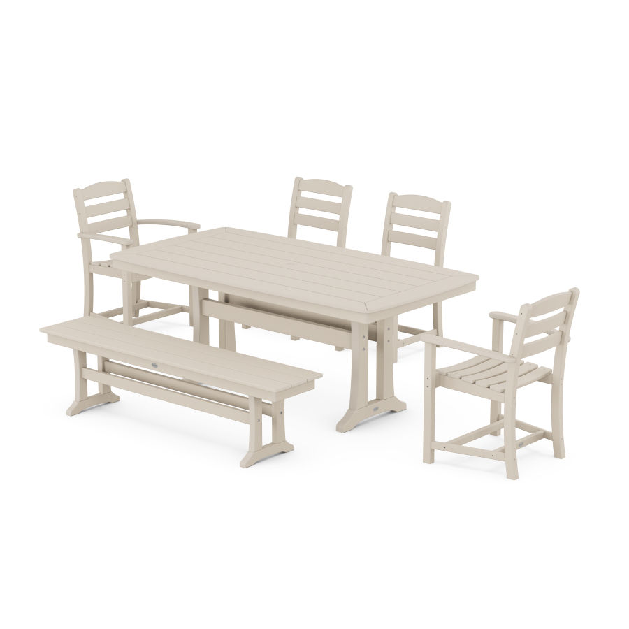 POLYWOOD La Casa Cafe 6-Piece Dining Set with Trestle Legs in Sand