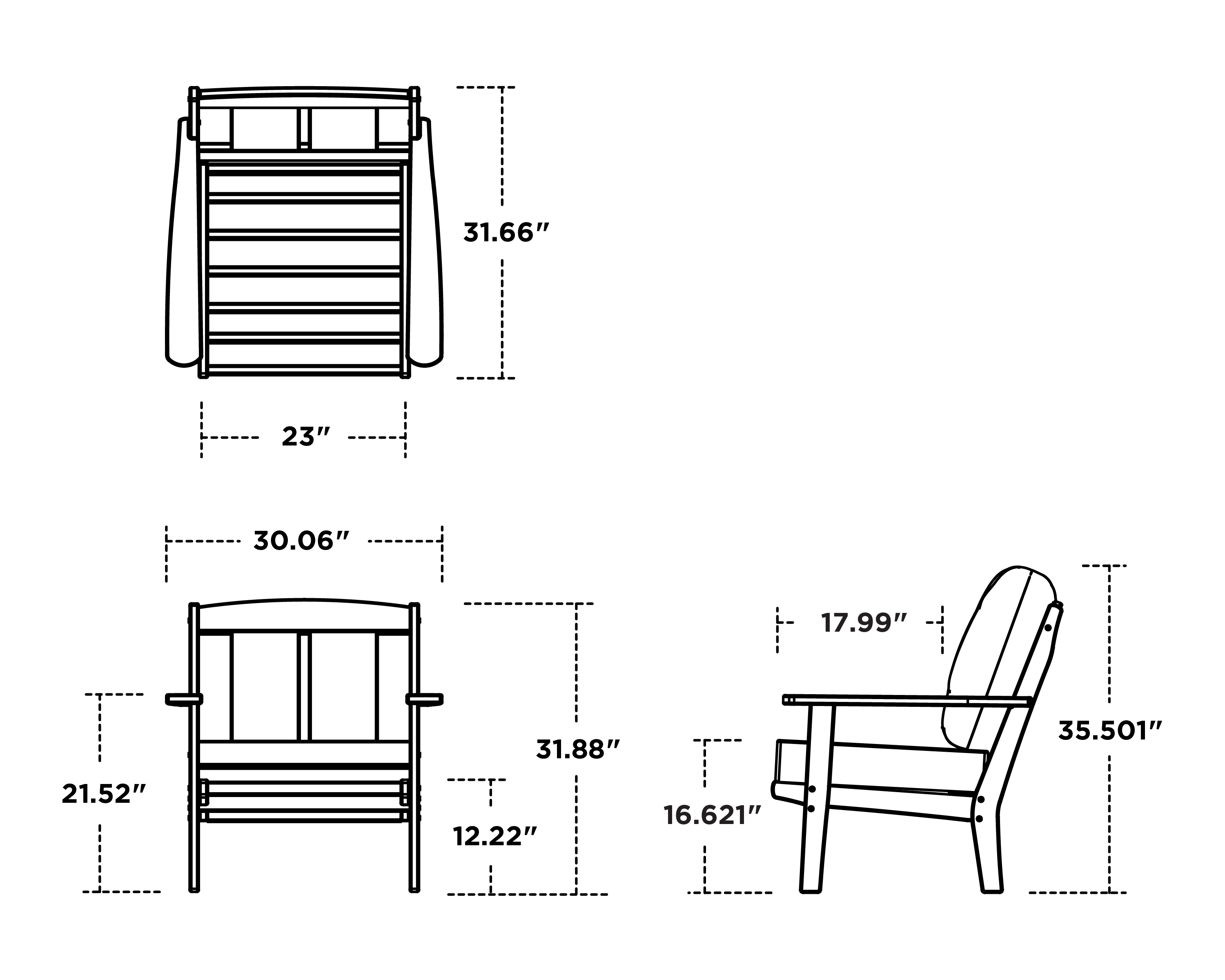 Dimensions for Mission Deep Seating Chair