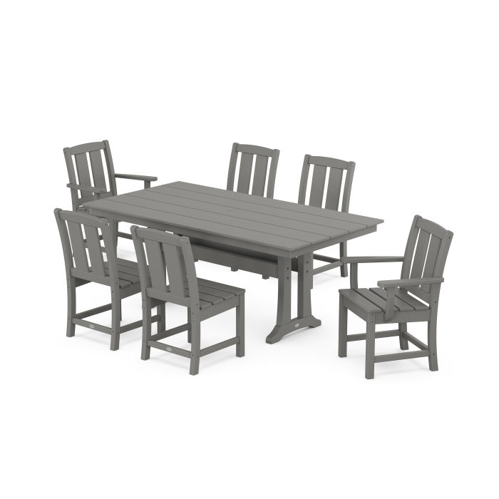 POLYWOOD Mission 7-Piece Farmhouse Dining Set with Trestle Legs