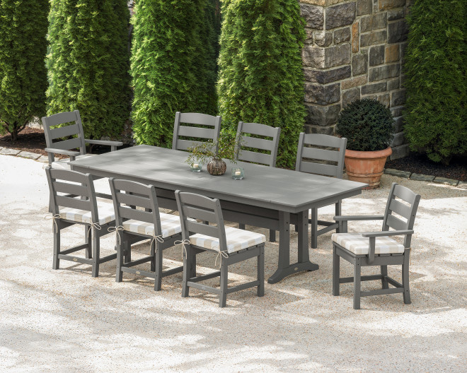 Lakeside 9-Piece Farmhouse Dining Set with Trestle Legs