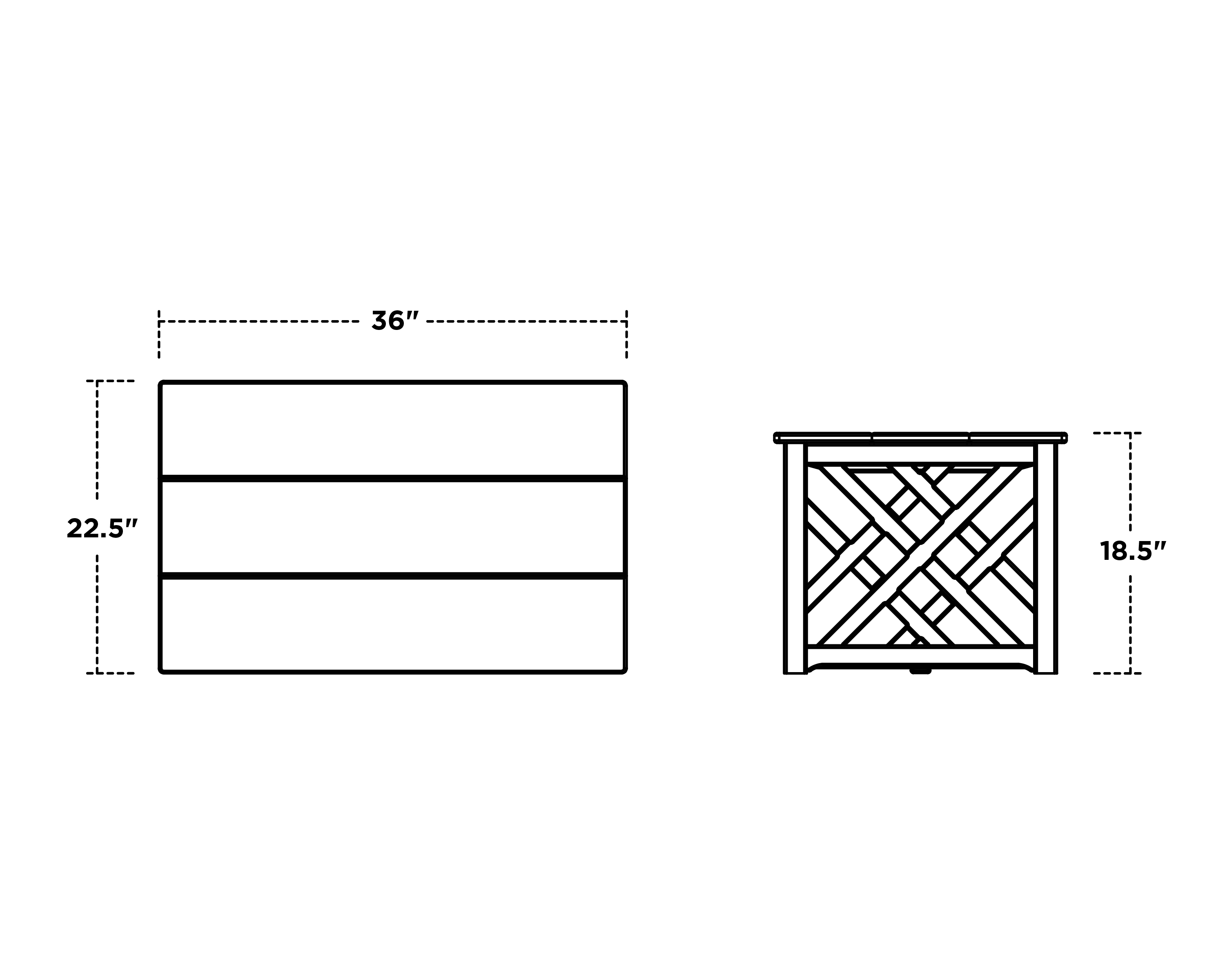 Dimensions for Wovendale Coffee Table