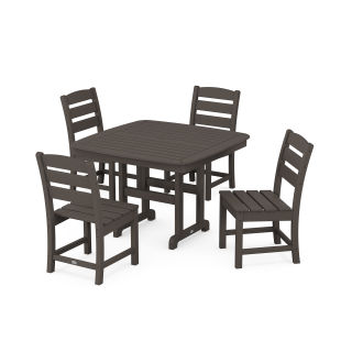 POLYWOOD Lakeside Side Chair 5-Piece Dining Set with Trestle Legs in Vintage Finish