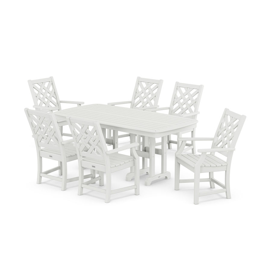 POLYWOOD Wovendale Arm Chair 7-Piece Dining Set in White