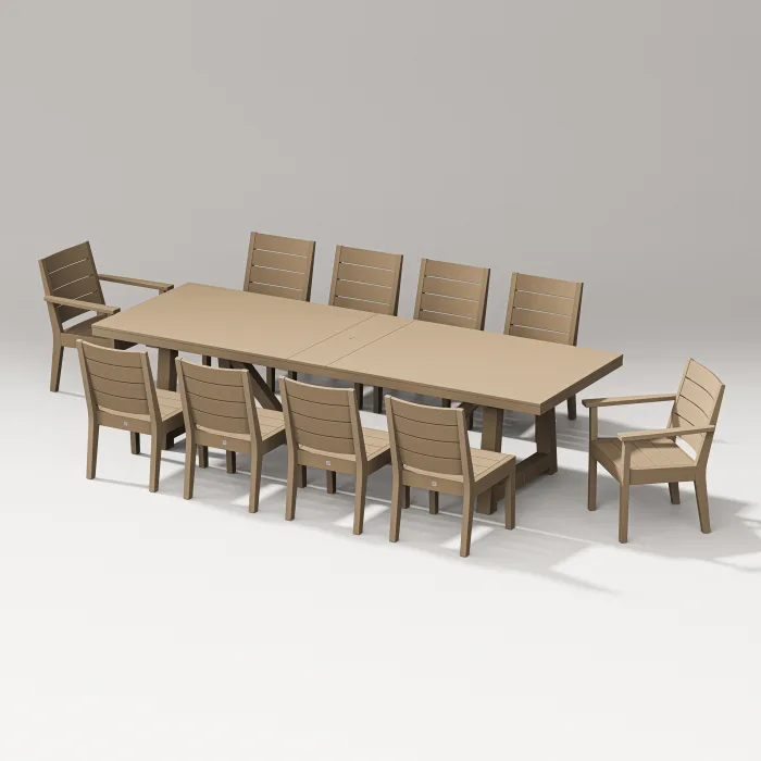 POLYWOOD Latitude 11-Piece A-Frame Table Dining Set