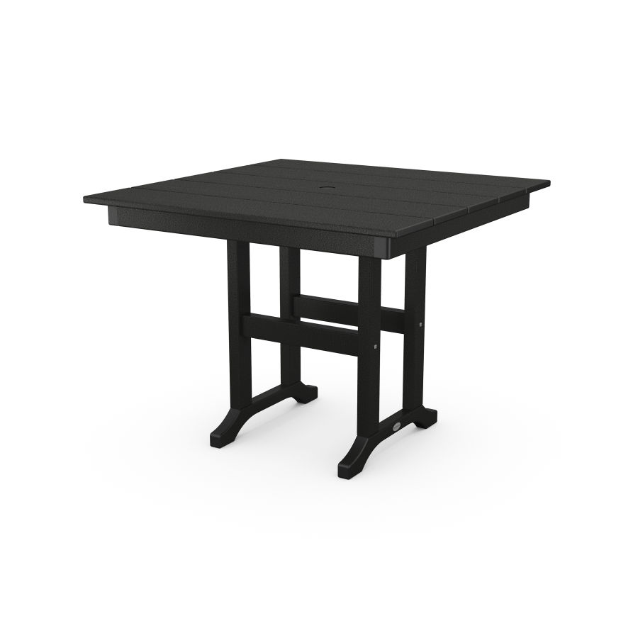 POLYWOOD Farmhouse 37" Dining Table in Black