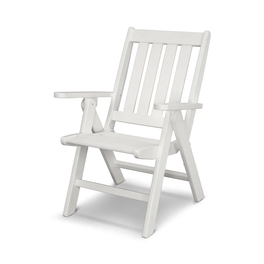 POLYWOOD Vineyard Folding Dining Chair in White