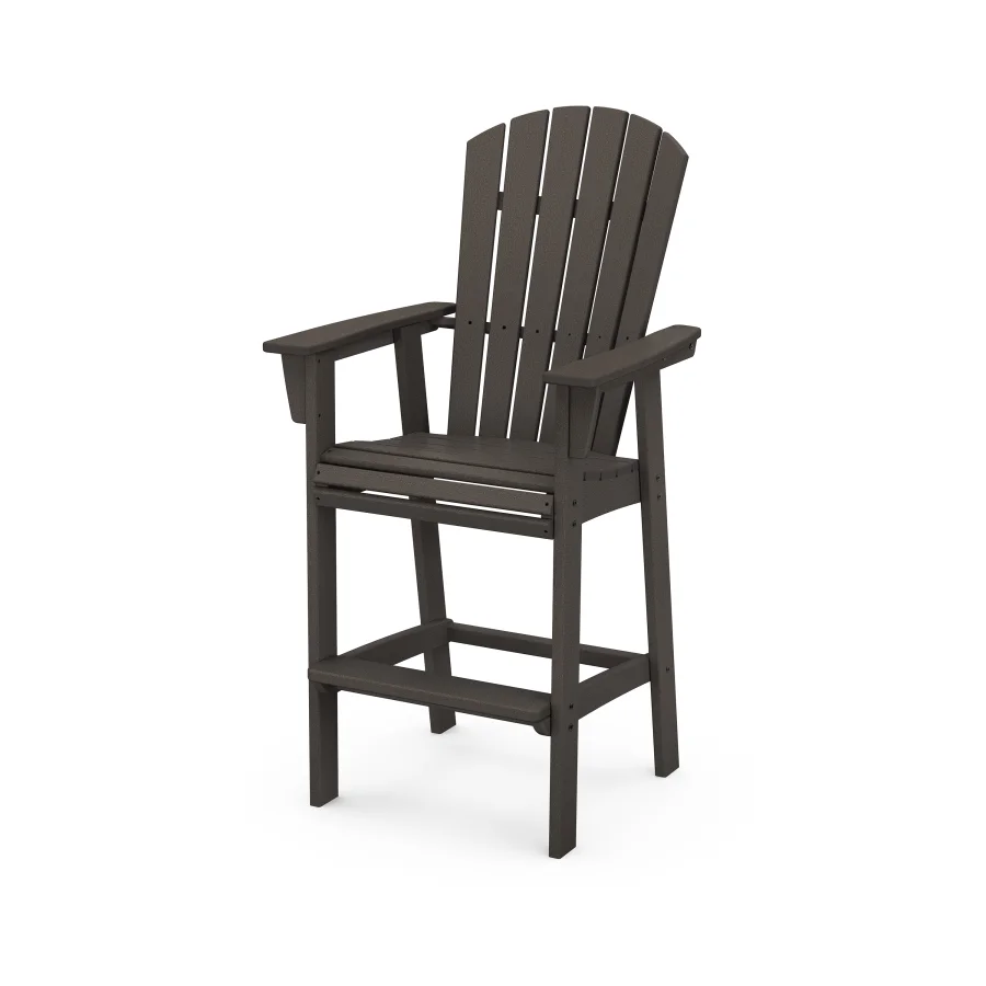 POLYWOOD Nautical Curveback Adirondack Bar Chair in Vintage Finish