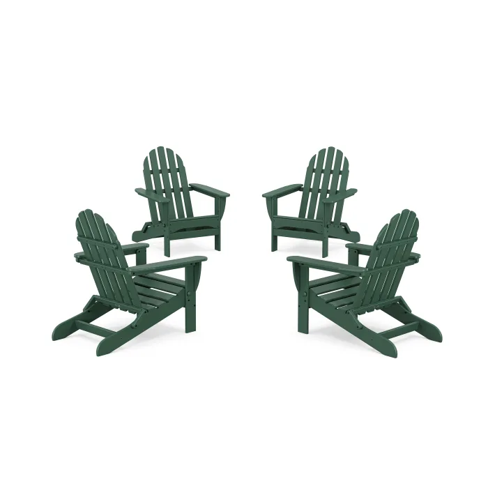 POLYWOOD Classics 4-Piece Folding Adirondack Conversation Set