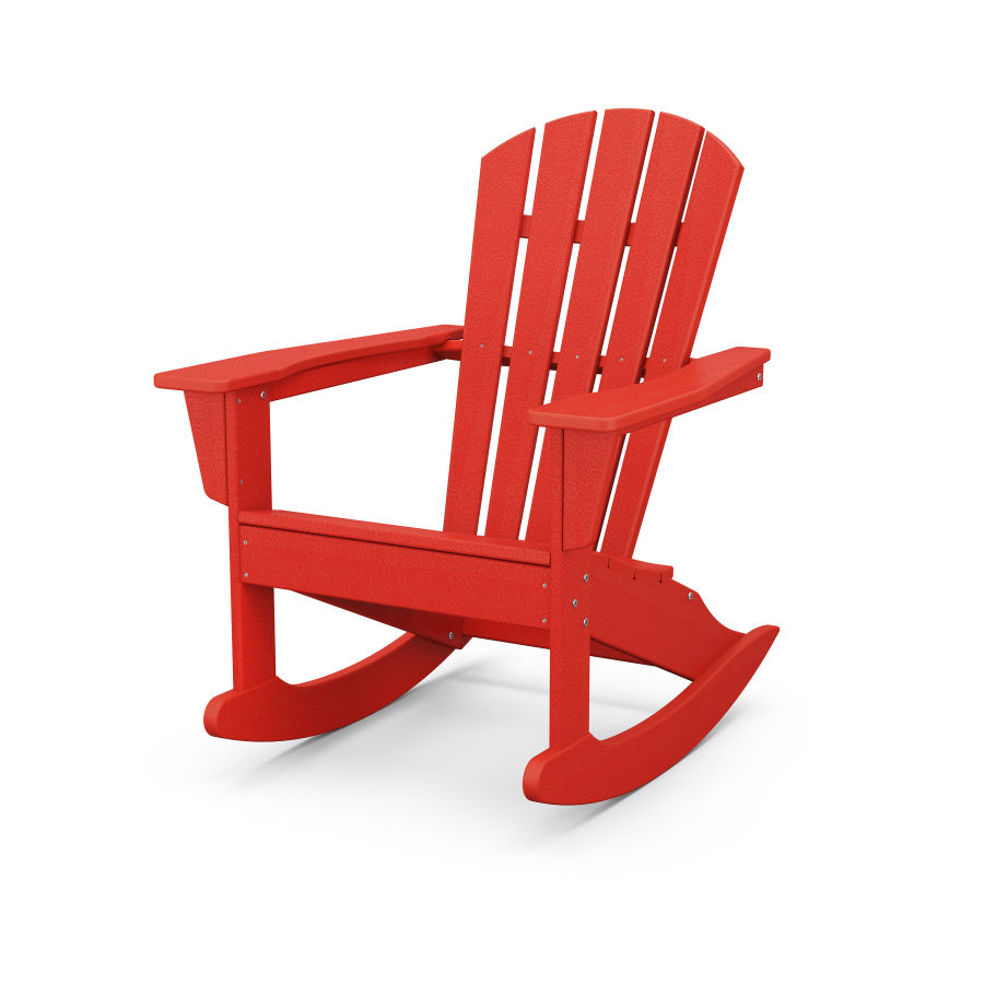 POLYWOOD Palm Coast Adirondack Rocking Chair in Sunset Red