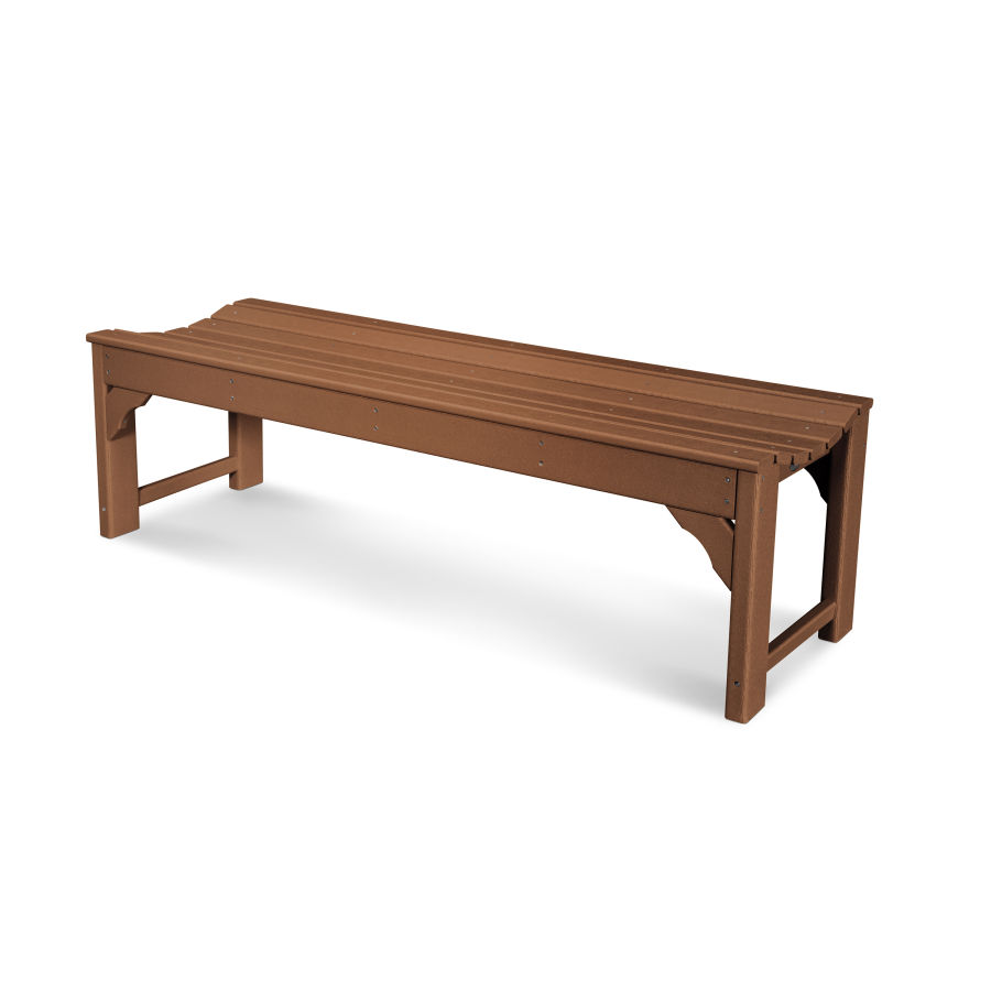 POLYWOOD Traditional Garden 60" Backless Bench in Teak