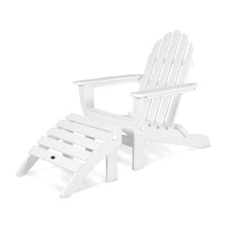 POLYWOOD Classic Adirondack 2-Piece Set in White