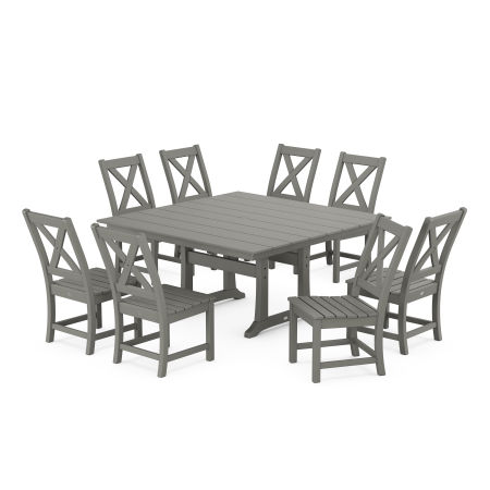 POLYWOOD Braxton Side Chair 9-Piece Farmhouse Dining Set