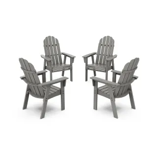 POLYWOOD Vineyard 4-Piece Curveback Upright Adirondack Conversation Set