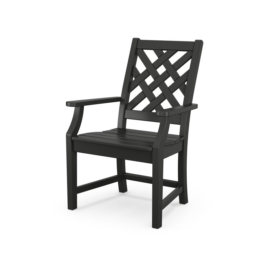 POLYWOOD Wovendale Dining Arm Chair in Black