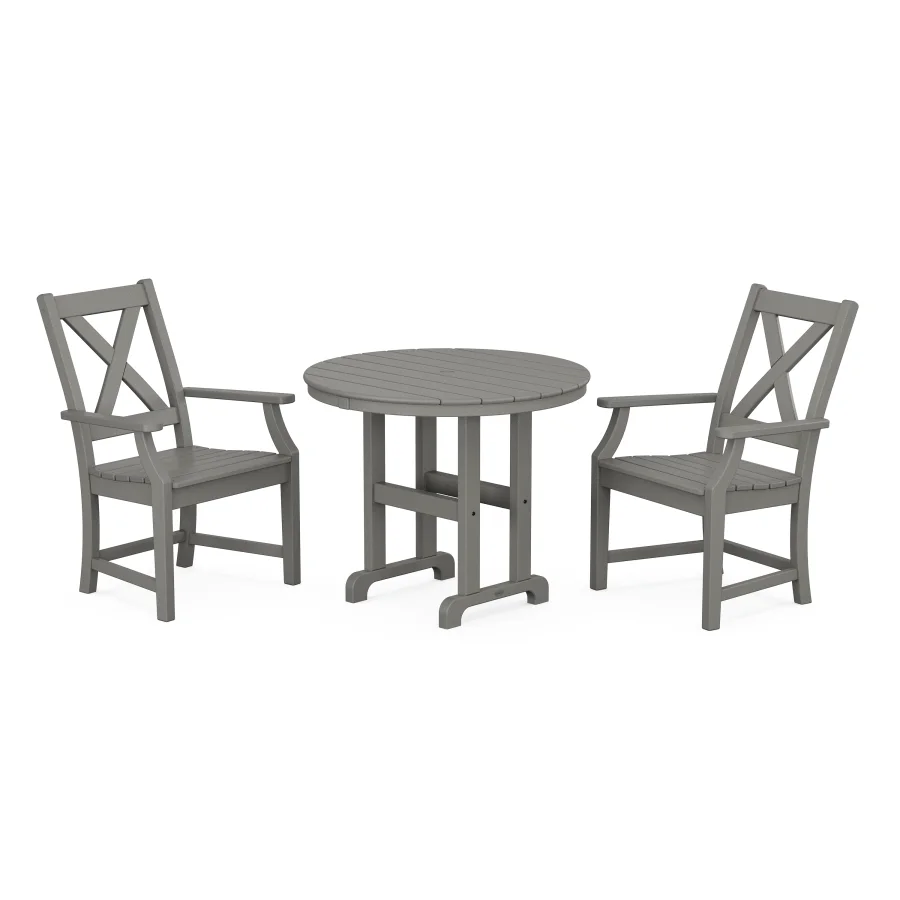 POLYWOOD Braxton 3-Piece Round Dining Set