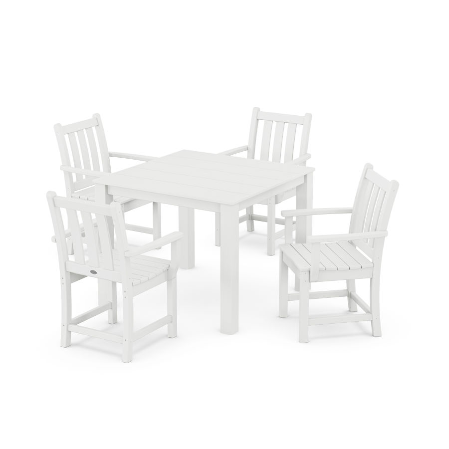 POLYWOOD Traditional Garden 5-Piece Parsons Dining Set in White