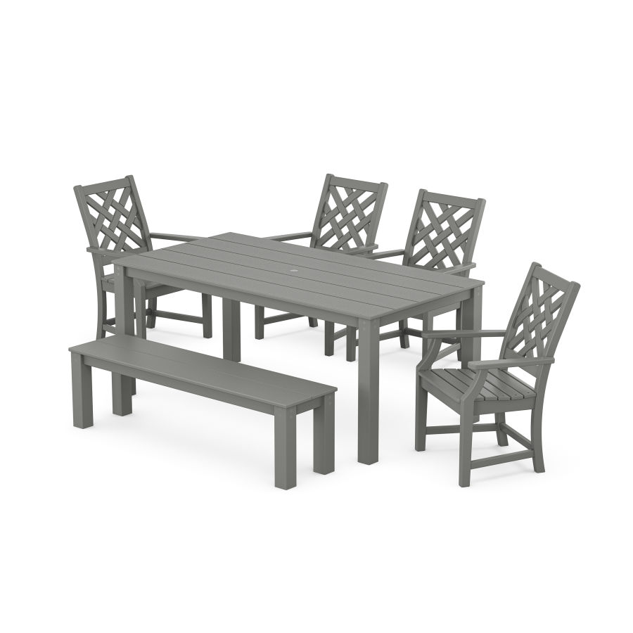 POLYWOOD Wovendale 6-Piece Parsons Dining Set with Bench