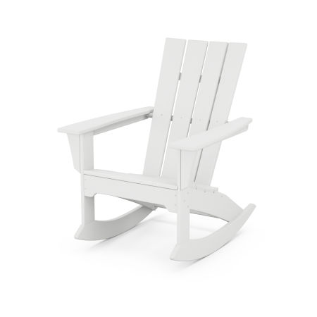 POLYWOOD Quattro Adirondack Rocking Chair in White