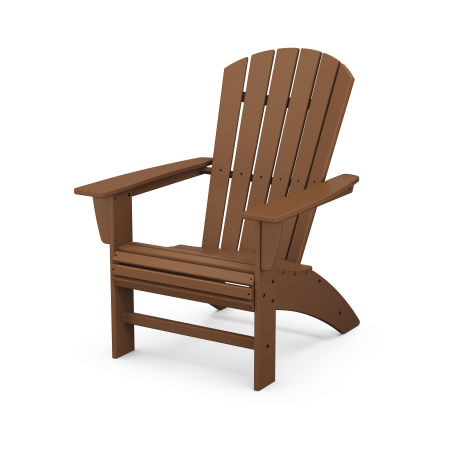 POLYWOOD Nautical Curveback Adirondack Chair in Teak