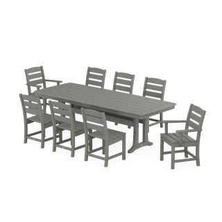 POLYWOOD Lakeside 9-Piece Dining Set with Trestle Legs