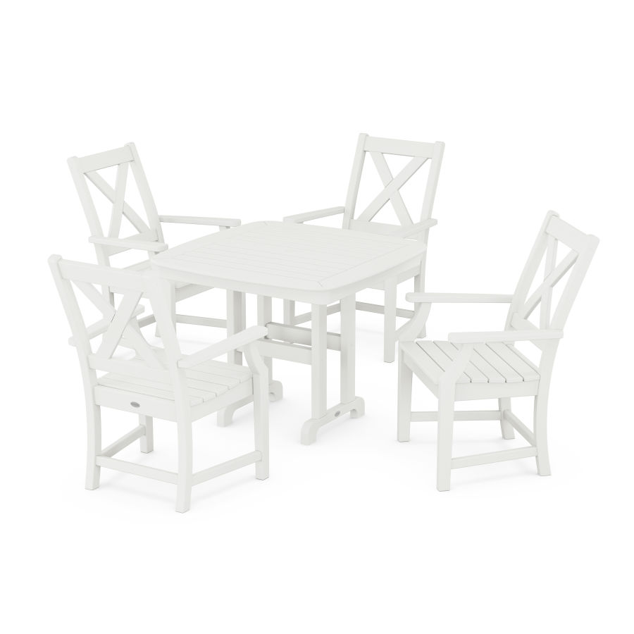 POLYWOOD Braxton 5-Piece Dining Set in Vintage White