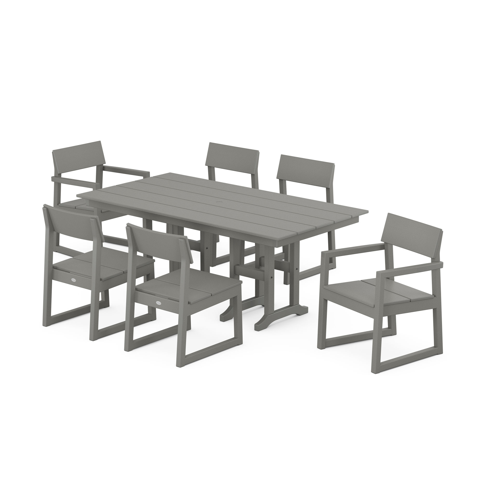POLYWOOD EDGE 7 Piece Farmhouse Dining Set PWS1179 1