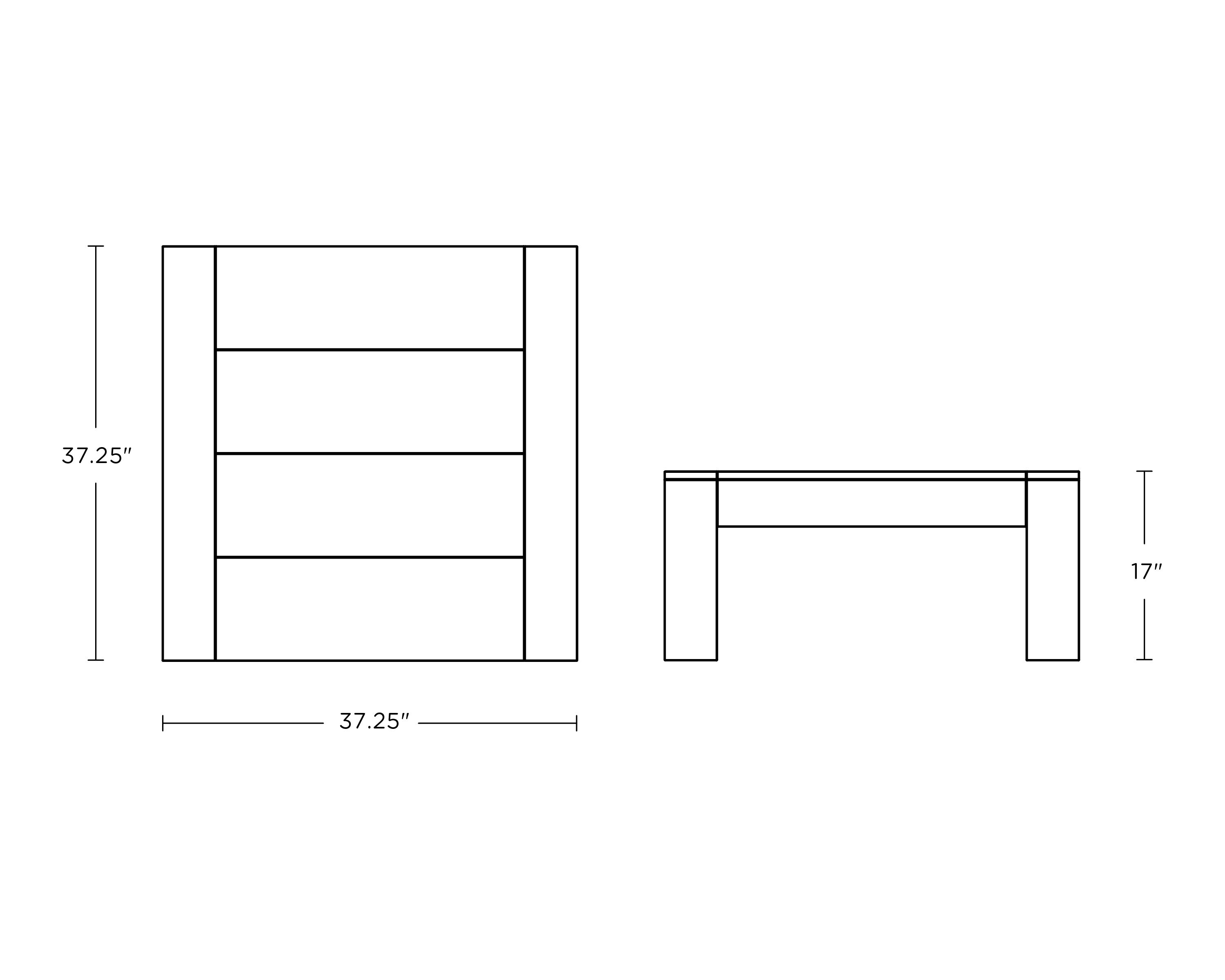 Dimensions for Latitude Square Coffee Table