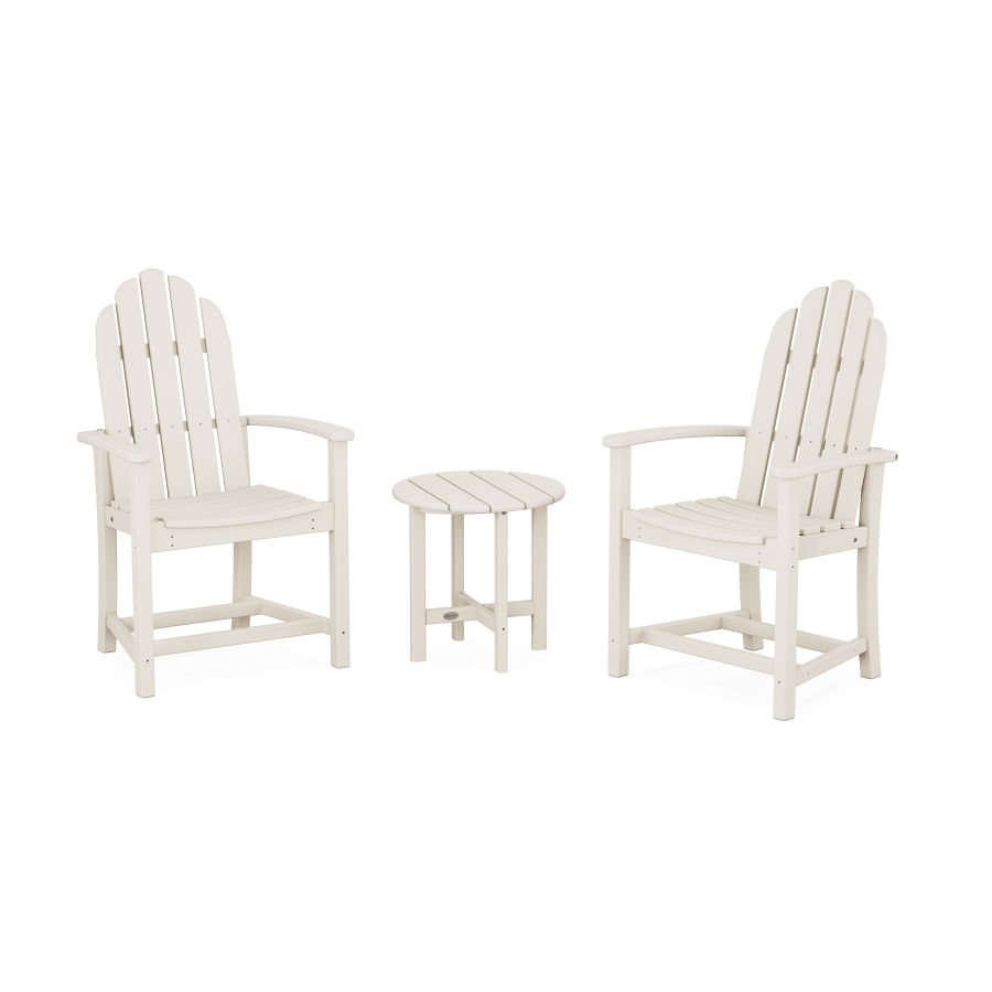 POLYWOOD Classic 3-Piece Upright Adirondack Chair Set in Sand