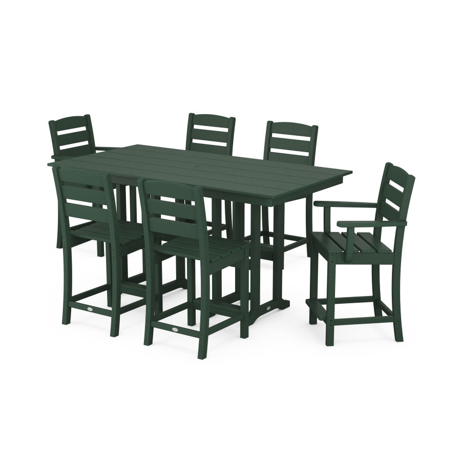 POLYWOOD Lakeside 7-Piece Counter Set in Green