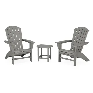 POLYWOOD Nautical 3-Piece Curveback Adirondack Set