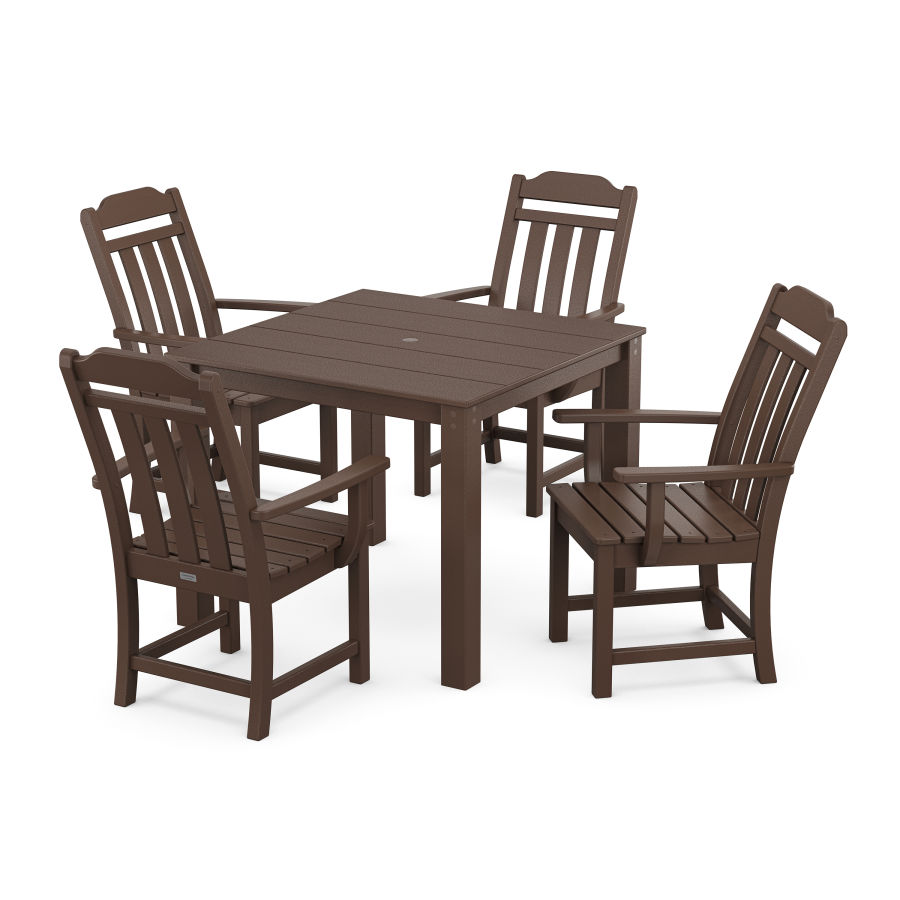 POLYWOOD Country Living 5-Piece Parsons Dining Set in Mahogany