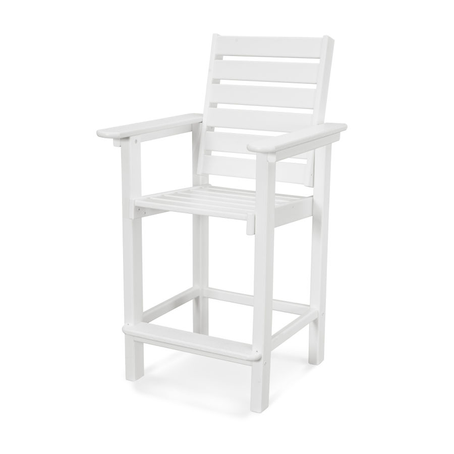 POLYWOOD Captain Counter Chair in White