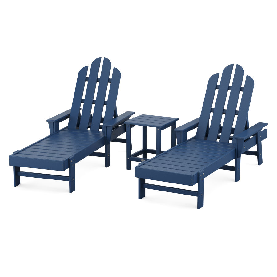 POLYWOOD Long Island Chaise 3-Piece Set in Navy