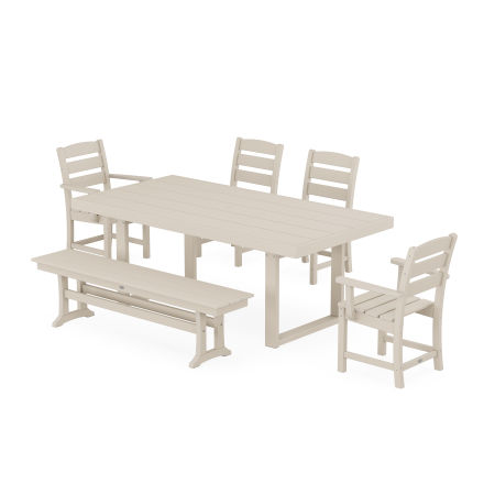 Lakeside 6-Piece Dining Set with Trestle Legs in Sand