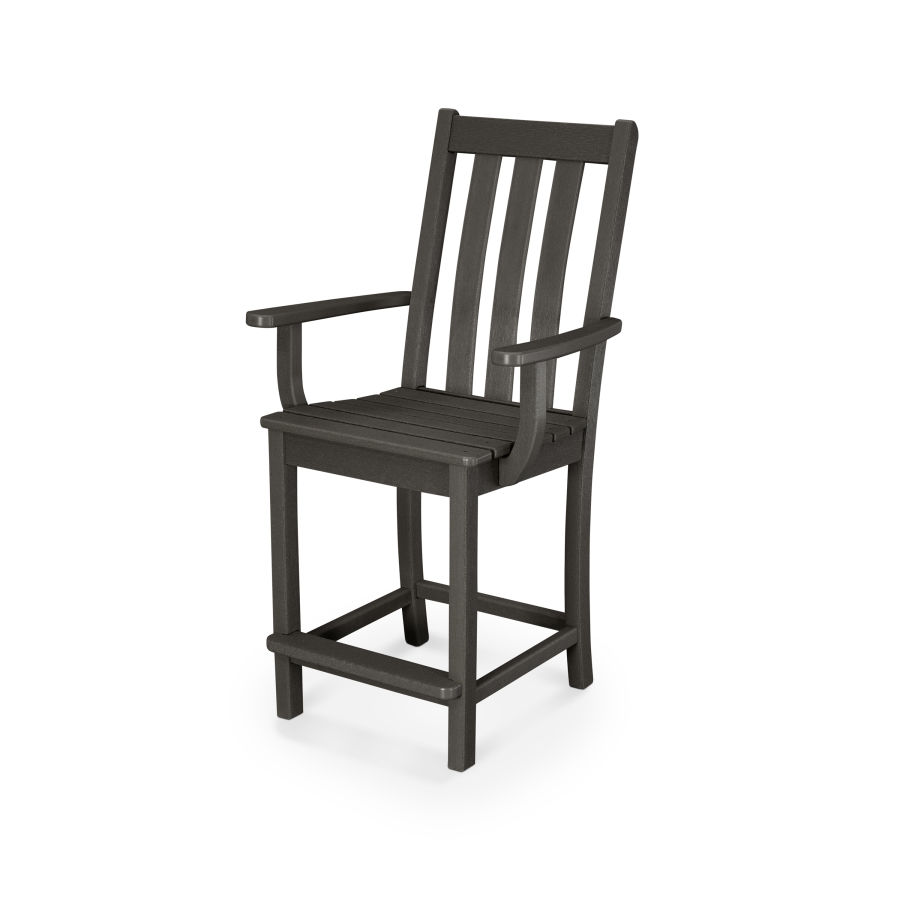 POLYWOOD Vineyard Counter Arm Chair in Vintage Finish