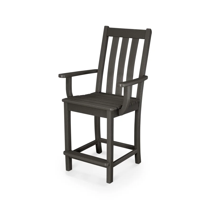 POLYWOOD Vineyard Counter Arm Chair in Vintage Finish