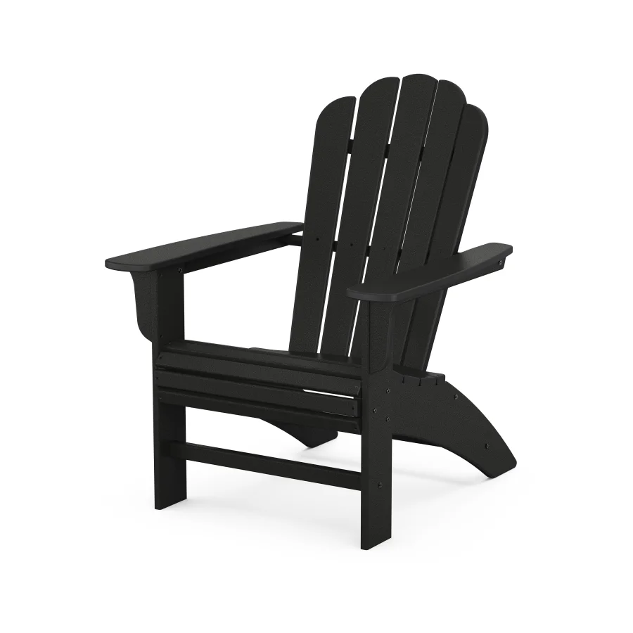 POLYWOOD Cottage Curveback Adirondack Chair in Black