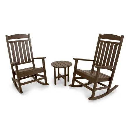 POLYWOOD Classics 3-Piece Rocker Seating Set in Mahogany